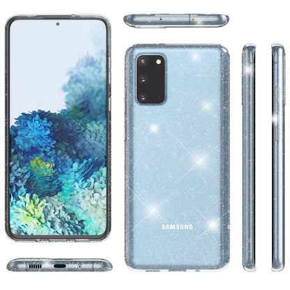 NALIA Glitzerhülle für Samsung Galaxy S20 – Funkelndes Silikon Case – DAZZLIN (Transparent & Stoßfest) – Marke aus Berlin