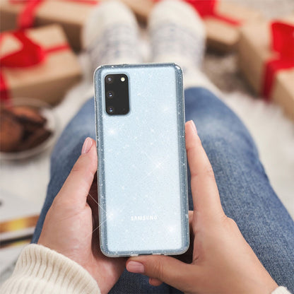 NALIA Glitzerhülle für Samsung Galaxy S20 – Funkelndes Silikon Case – DAZZLIN (Transparent & Stoßfest) – Marke aus Berlin