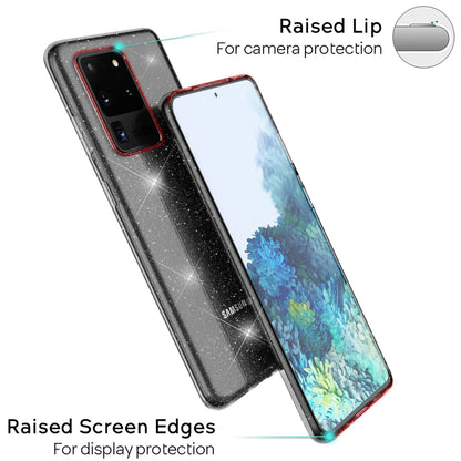 NALIA Glitzerhülle für Samsung Galaxy S20 Ultra – Funkelndes Silikon Case – DAZZLIN (Transparent & Stoßfest) – Marke aus Berlin