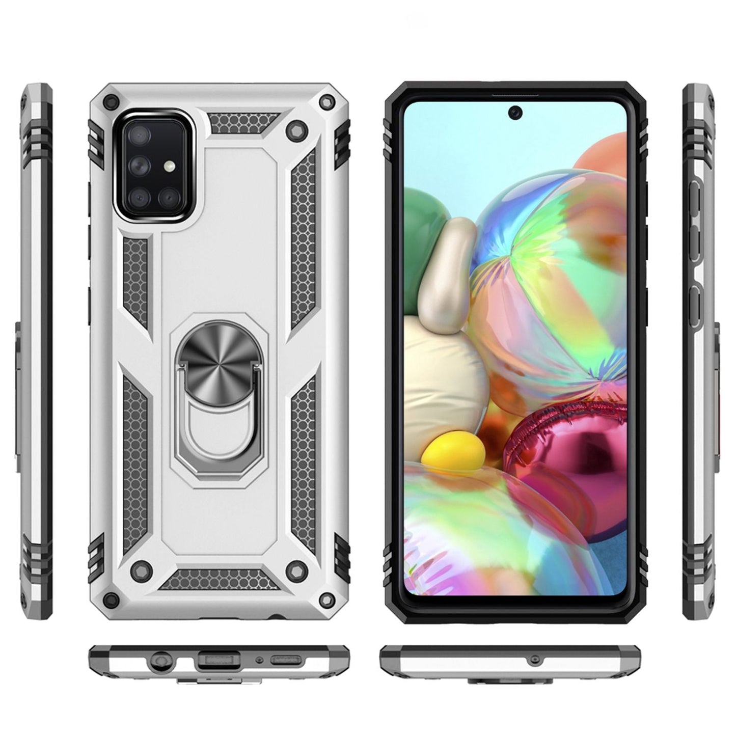 NALIA Panzerhülle für Samsung Galaxy A71 – Ring-Ständer 360° & Magnet-Halterung Kompatibel – RINGDEFEND (Stoßfestes Outdoor Case) – Marke aus Berlin