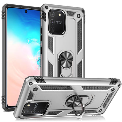 NALIA Panzerhülle für Samsung Galaxy S10 Lite – Ring-Ständer 360° & Magnet-Halterung Kompatibel – RINGDEFEND (Stoßfestes Outdoor Case) – Marke aus Berlin