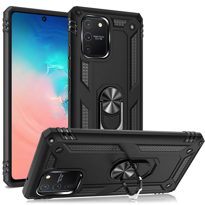 NALIA Panzerhülle für Samsung Galaxy S10 Lite – Ring-Ständer 360° & Magnet-Halterung Kompatibel – RINGDEFEND (Stoßfestes Outdoor Case) – Marke aus Berlin