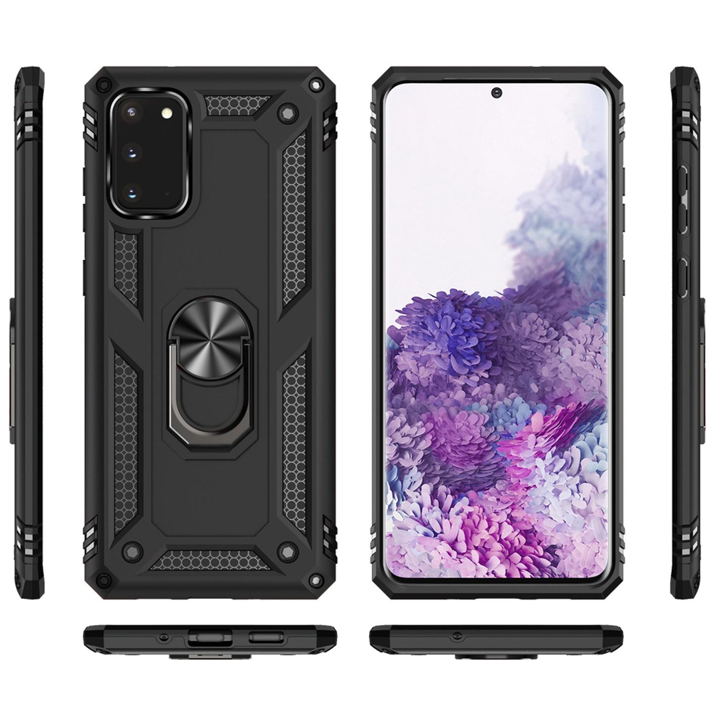 NALIA Panzerhülle für Samsung Galaxy S20 – Ring-Ständer 360° & Magnet-Halterung Kompatibel – RINGDEFEND (Stoßfestes Outdoor Case) – Marke aus Berlin
