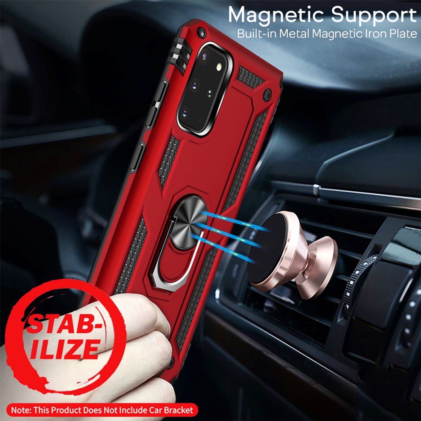 NALIA Panzerhülle für Samsung Galaxy S20 Plus – Ring-Ständer 360° & Magnet-Halterung Kompatibel – RINGDEFEND (Stoßfestes Outdoor Case) – Marke aus Berlin