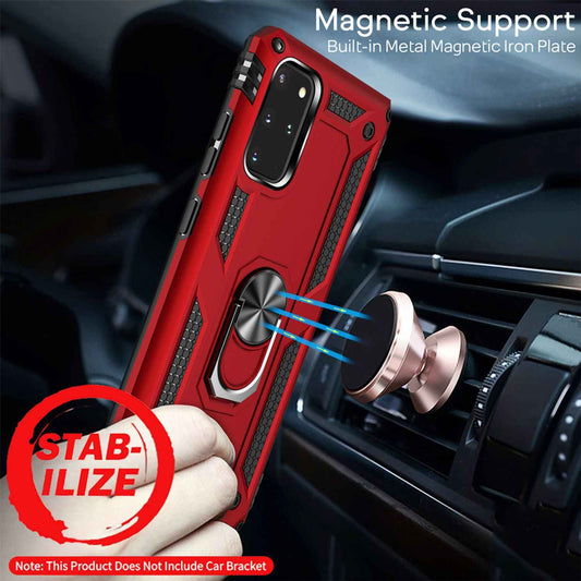 NALIA Panzerhülle für Samsung Galaxy S20 Plus – Ring-Ständer 360° & Magnet-Halterung Kompatibel – RINGDEFEND (Stoßfestes Outdoor Case) – Marke aus Berlin