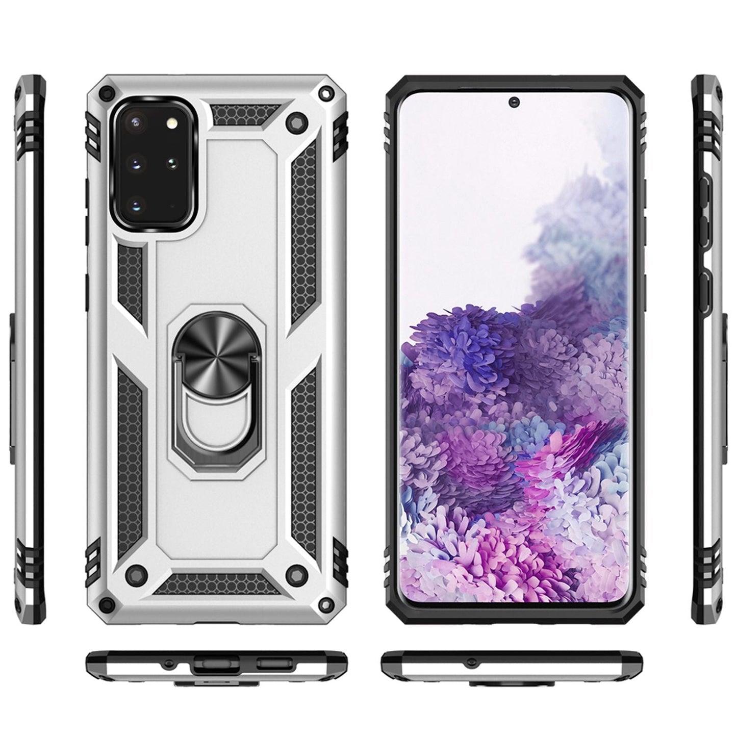 NALIA Panzerhülle für Samsung Galaxy S20 Plus – Ring-Ständer 360° & Magnet-Halterung Kompatibel – RINGDEFEND (Stoßfestes Outdoor Case) – Marke aus Berlin