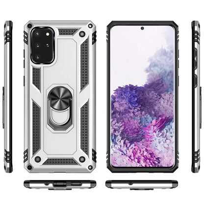 NALIA Panzerhülle für Samsung Galaxy S20 Plus – Ring-Ständer 360° & Magnet-Halterung Kompatibel – RINGDEFEND (Stoßfestes Outdoor Case) – Marke aus Berlin