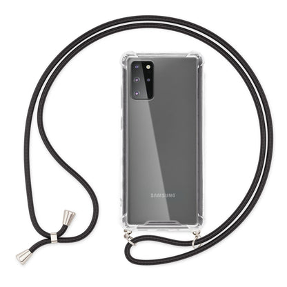 NALIA Handykette für Samsung Galaxy S20 Plus – Transparentes Hybrid-Case & Band – HANGIT (Anti-Gelb Rückseite & Verstellbar) – Marke aus Berlin