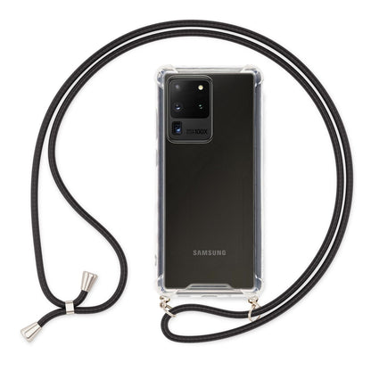 NALIA Handykette für Samsung Galaxy S20 Ultra – Transparentes Hybrid-Case & Band – HANGIT (Anti-Gelb Rückseite & Verstellbar) – Marke aus Berlin