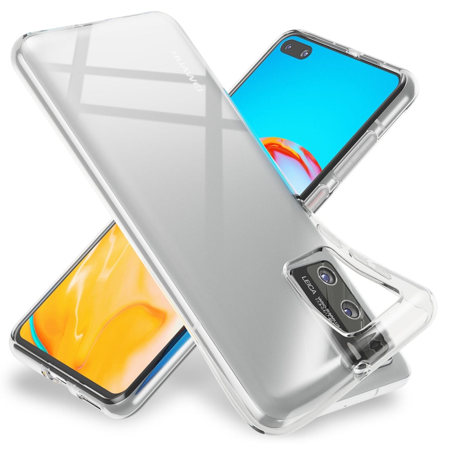 NALIA Transparente Silikonhülle für Huawei P40 – Anti-Gelb & Rutschfest – GLAZE (Handyhülle Kristallklar, Schlank & Stoßfest) – Marke aus Berlin