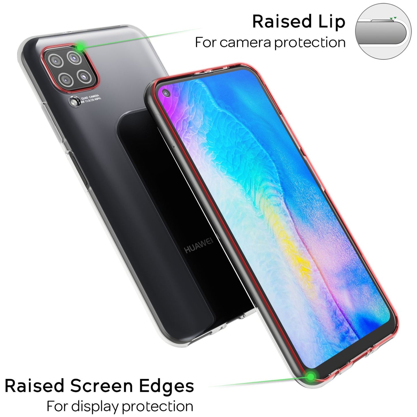NALIA Transparente Silikonhülle für Huawei P40 Lite – Anti-Gelb & Rutschfest – GLAZE (Handyhülle Kristallklar, Schlank & Stoßfest) – Marke aus Berlin