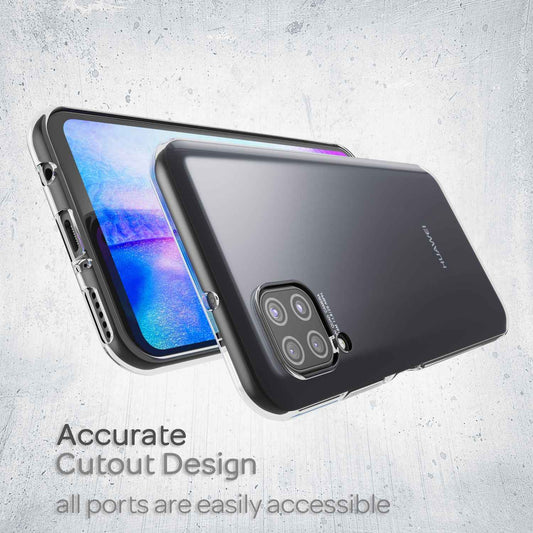 NALIA Transparente Silikonhülle für Huawei P40 Lite – Anti-Gelb & Rutschfest – GLAZE (Handyhülle Kristallklar, Schlank & Stoßfest) – Marke aus Berlin