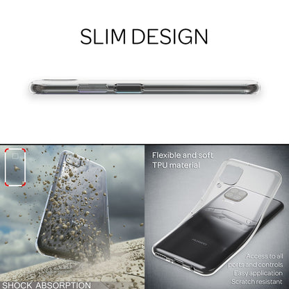 NALIA Transparente Silikonhülle für Huawei P40 Lite – Anti-Gelb & Rutschfest – GLAZE (Handyhülle Kristallklar, Schlank & Stoßfest) – Marke aus Berlin