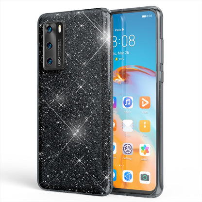 NALIA Glitzerhülle für Huawei P40 – Funkelnder Glitzer-Look & Grip – SHINEPOP (Silikon Case) – Marke aus Berlin