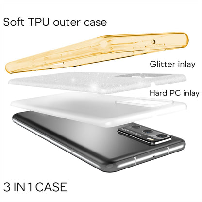 NALIA Glitzerhülle für Huawei P40 – Funkelnder Glitzer-Look & Grip – SHINEPOP (Silikon Case) – Marke aus Berlin