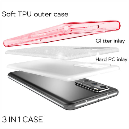 NALIA Glitzerhülle für Huawei P40 – Funkelnder Glitzer-Look & Grip – SHINEPOP (Silikon Case) – Marke aus Berlin