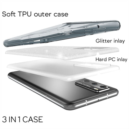 NALIA Glitzerhülle für Huawei P40 – Funkelnder Glitzer-Look & Grip – SHINEPOP (Silikon Case) – Marke aus Berlin