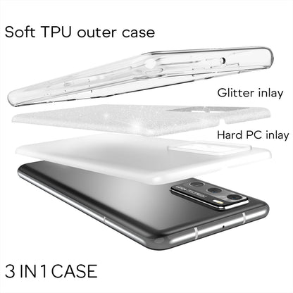 NALIA Glitzerhülle für Huawei P40 – Funkelnder Glitzer-Look & Grip – SHINEPOP (Silikon Case) – Marke aus Berlin
