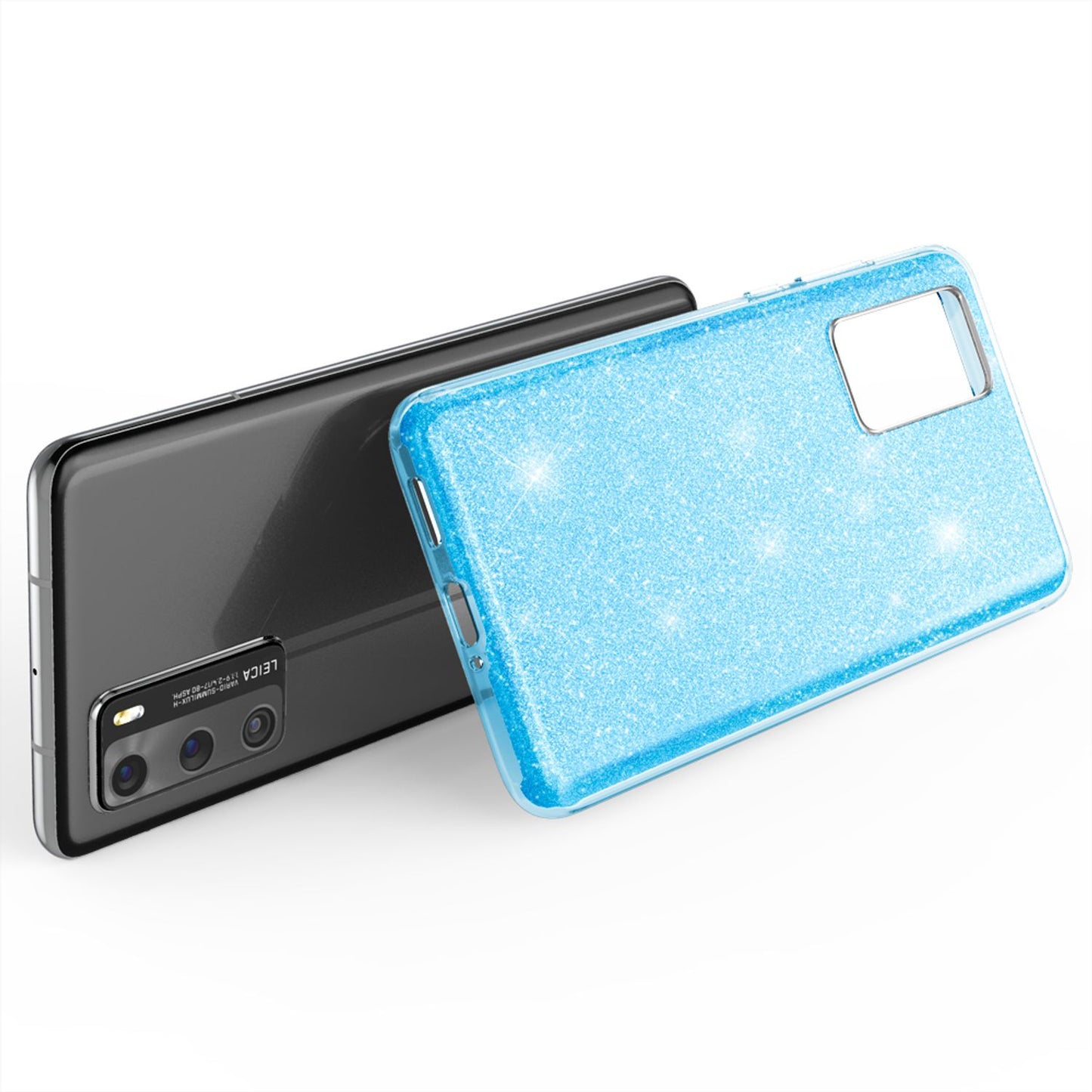 NALIA Glitzerhülle für Huawei P40 – Funkelnder Glitzer-Look & Grip – SHINEPOP (Silikon Case) – Marke aus Berlin