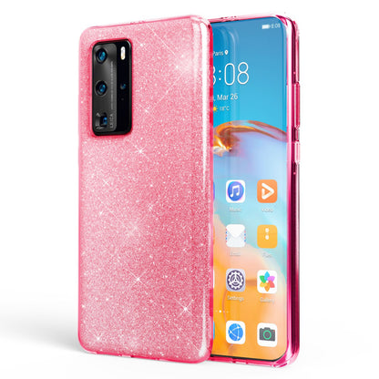NALIA Glitzerhülle für Huawei P40 Pro – Funkelnder Glitzer-Look & Grip – SHINEPOP (Silikon Case) – Marke aus Berlin
