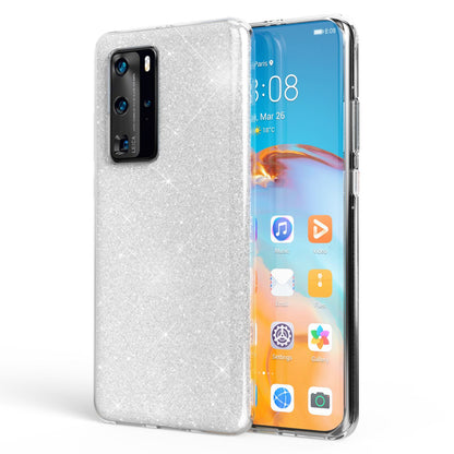 NALIA Glitzerhülle für Huawei P40 Pro – Funkelnder Glitzer-Look & Grip – SHINEPOP (Silikon Case) – Marke aus Berlin