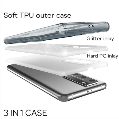 NALIA Glitzerhülle für Huawei P40 Pro – Funkelnder Glitzer-Look & Grip – SHINEPOP (Silikon Case) – Marke aus Berlin