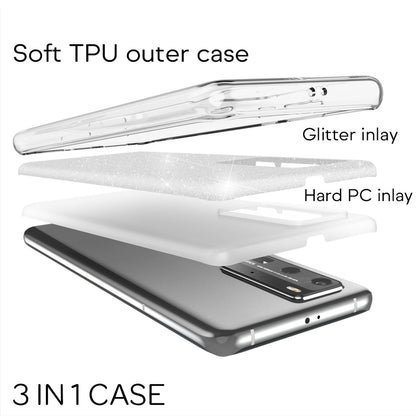 NALIA Glitzerhülle für Huawei P40 Pro – Funkelnder Glitzer-Look & Grip – SHINEPOP (Silikon Case) – Marke aus Berlin