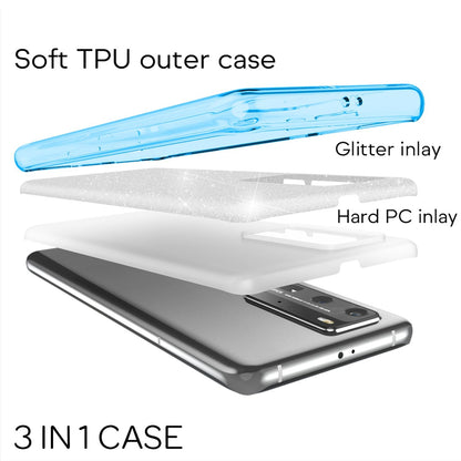 NALIA Glitzerhülle für Huawei P40 Pro – Funkelnder Glitzer-Look & Grip – SHINEPOP (Silikon Case) – Marke aus Berlin