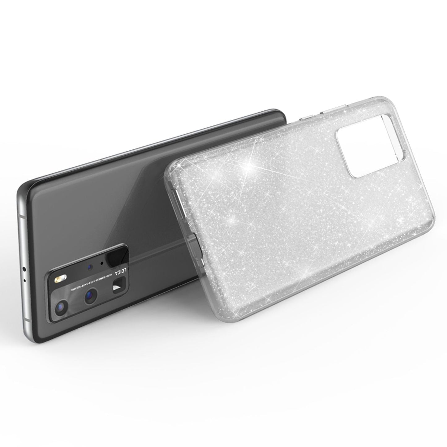 NALIA Glitzerhülle für Huawei P40 Pro – Funkelnder Glitzer-Look & Grip – SHINEPOP (Silikon Case) – Marke aus Berlin