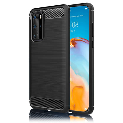 NALIA Silikonhülle für Huawei P40 Pro – Rutschfest & Matt – VORTEX (Gebürstete Optik & Carbon Design) – Marke aus Berlin