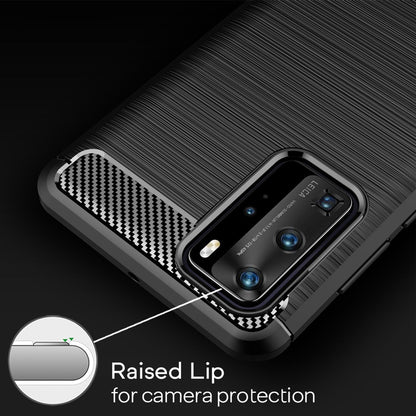 NALIA Silikonhülle für Huawei P40 Pro – Rutschfest & Matt – VORTEX (Gebürstete Optik & Carbon Design) – Marke aus Berlin