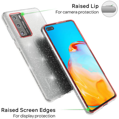 NALIA Glitzerhülle für Huawei P40 – Funkelndes Silikon Case – DAZZLIN (Transparent & Stoßfest) – Marke aus Berlin