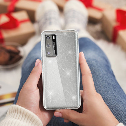 NALIA Glitzerhülle für Huawei P40 – Funkelndes Silikon Case – DAZZLIN (Transparent & Stoßfest) – Marke aus Berlin