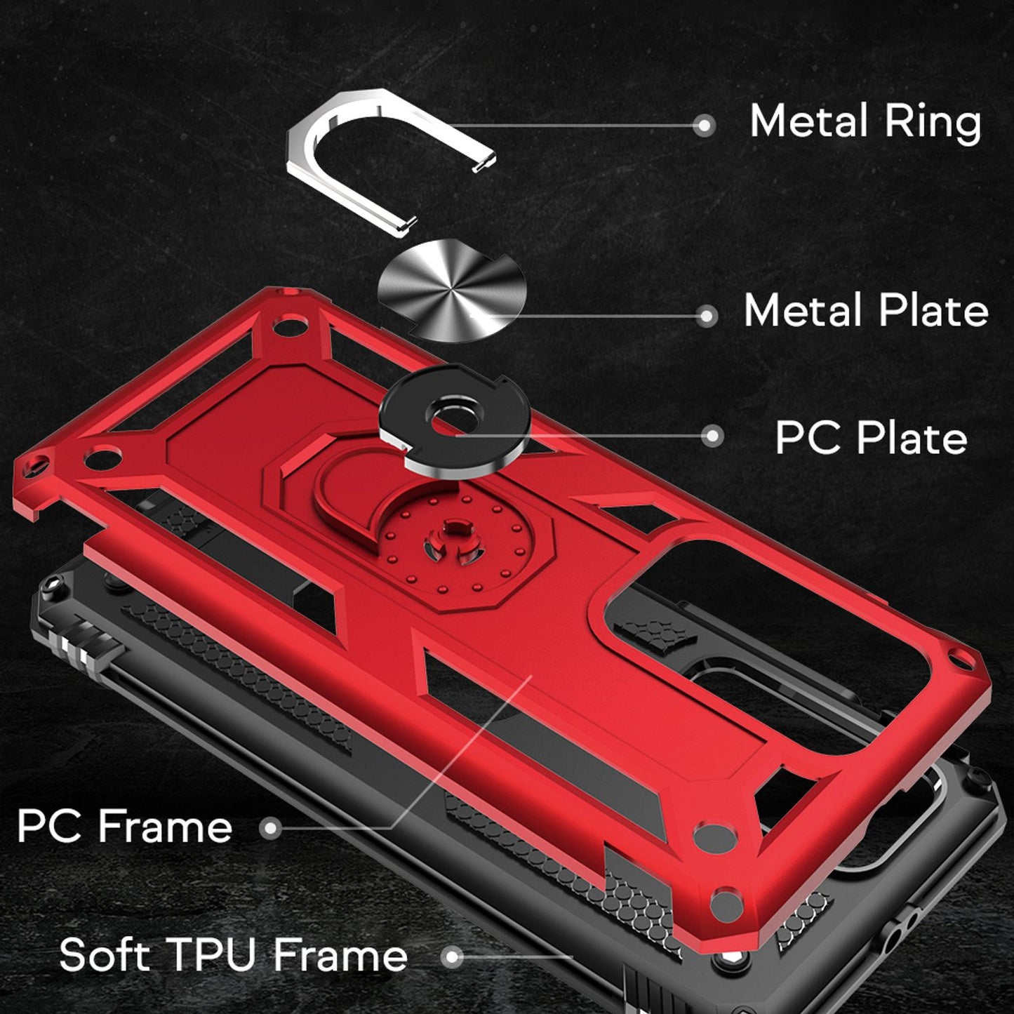 NALIA Panzerhülle für Huawei P40 Pro – Ring-Ständer 360° & Magnet-Halterung Kompatibel – RINGDEFEND (Stoßfestes Outdoor Case) – Marke aus Berlin