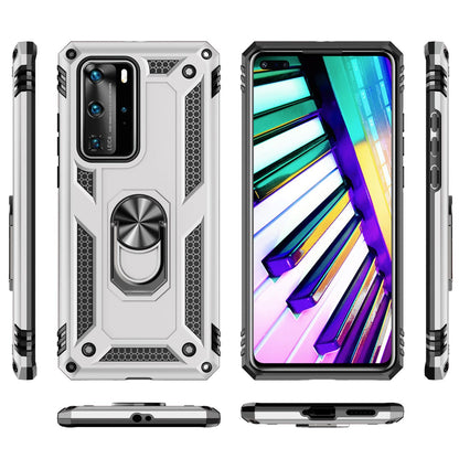 NALIA Panzerhülle für Huawei P40 Pro – Ring-Ständer 360° & Magnet-Halterung Kompatibel – RINGDEFEND (Stoßfestes Outdoor Case) – Marke aus Berlin