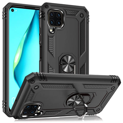 NALIA Panzerhülle für Huawei P40 Lite – Ring-Ständer 360° & Magnet-Halterung Kompatibel – RINGDEFEND (Stoßfestes Outdoor Case) – Marke aus Berlin