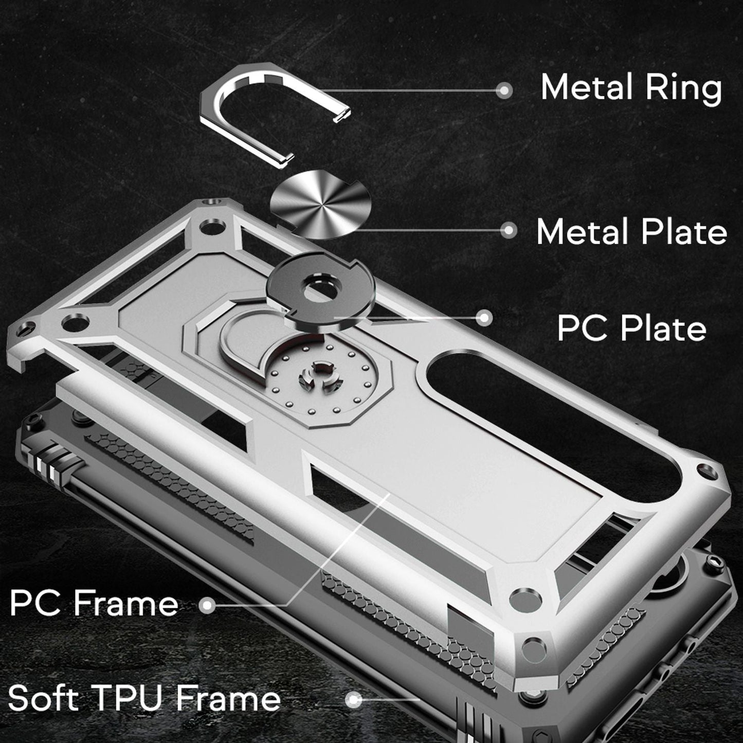 NALIA Panzerhülle für Xiaomi Mi 10 / 10 Pro – Ring-Ständer 360° & Magnet-Halterung Kompatibel – RINGDEFEND (Stoßfestes Outdoor Case) – Marke aus Berlin