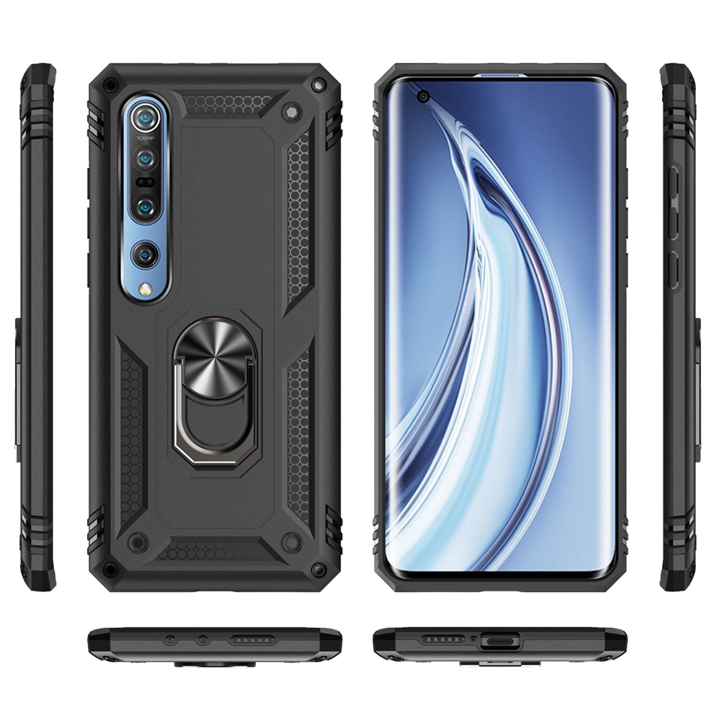NALIA Panzerhülle für Xiaomi Mi 10 / 10 Pro – Ring-Ständer 360° & Magnet-Halterung Kompatibel – RINGDEFEND (Stoßfestes Outdoor Case) – Marke aus Berlin