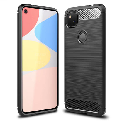 NALIA Silikonhülle für Google Pixel 4a – Rutschfest & Matt – VORTEX (Gebürstete Optik & Carbon Design) – Marke aus Berlin