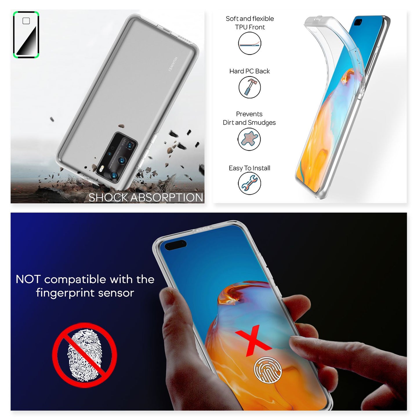 NALIA 360° Hülle für Huawei P40 Pro – Vorne & Hinten Schutz – 360GUARD (Full-Body Case) – Marke aus Berlin