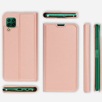 NALIA Klapphülle kompatibel mit Huawei P40 lite Hülle, Slim Flip Case Kunst-Leder Handyhülle Hard Cover Etui 360 Grad, Handy-Tasche Phone Book Bumper Schutzhülle Wallet Klappbar