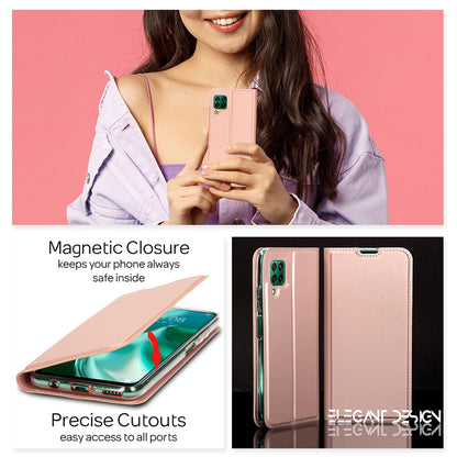 NALIA Klapphülle kompatibel mit Huawei P40 lite Hülle, Slim Flip Case Kunst-Leder Handyhülle Hard Cover Etui 360 Grad, Handy-Tasche Phone Book Bumper Schutzhülle Wallet Klappbar