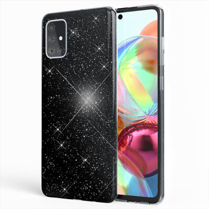 NALIA Glitzerhülle für Samsung Galaxy A71 – Funkelnder Glitzer-Look & Grip – SHINEPOP (Silikon Case) – Marke aus Berlin