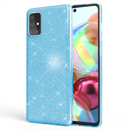 NALIA Glitzerhülle für Samsung Galaxy A71 – Funkelnder Glitzer-Look & Grip – SHINEPOP (Silikon Case) – Marke aus Berlin