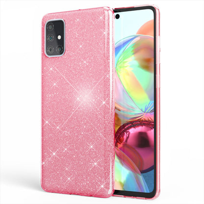 NALIA Glitzerhülle für Samsung Galaxy A71 – Funkelnder Glitzer-Look & Grip – SHINEPOP (Silikon Case) – Marke aus Berlin