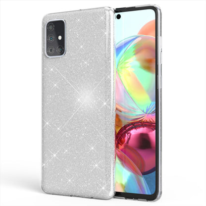 NALIA Glitzerhülle für Samsung Galaxy A71 – Funkelnder Glitzer-Look & Grip – SHINEPOP (Silikon Case) – Marke aus Berlin