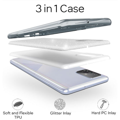 NALIA Glitzerhülle für Samsung Galaxy A71 – Funkelnder Glitzer-Look & Grip – SHINEPOP (Silikon Case) – Marke aus Berlin