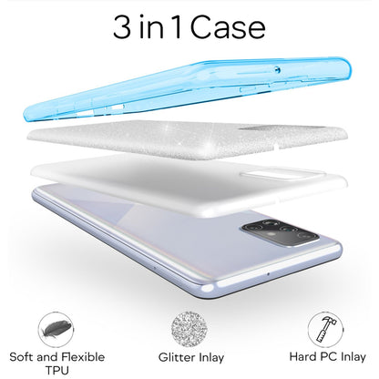 NALIA Glitzerhülle für Samsung Galaxy A71 – Funkelnder Glitzer-Look & Grip – SHINEPOP (Silikon Case) – Marke aus Berlin