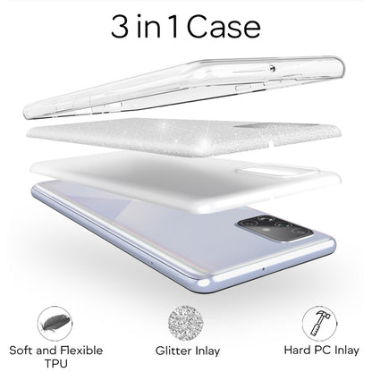 NALIA Glitzerhülle für Samsung Galaxy A71 – Funkelnder Glitzer-Look & Grip – SHINEPOP (Silikon Case) – Marke aus Berlin