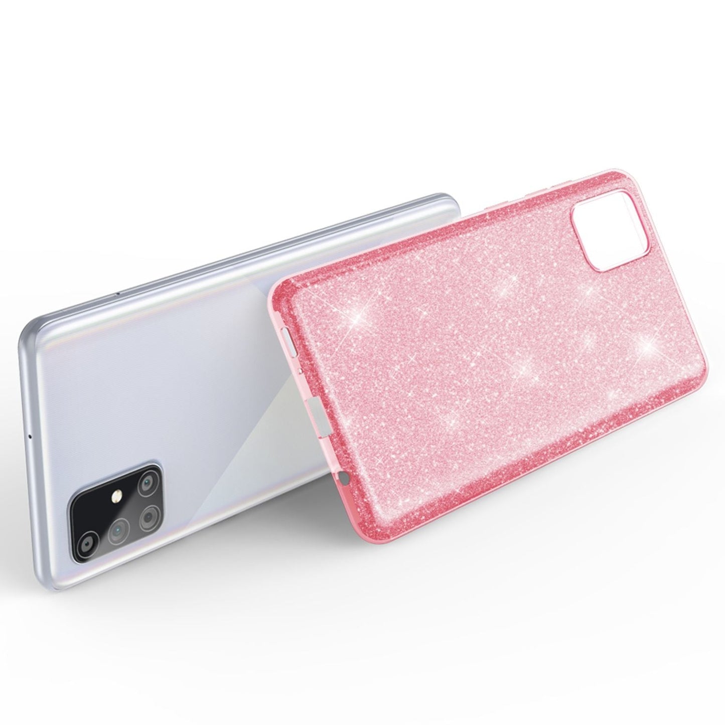 NALIA Glitzerhülle für Samsung Galaxy A71 – Funkelnder Glitzer-Look & Grip – SHINEPOP (Silikon Case) – Marke aus Berlin